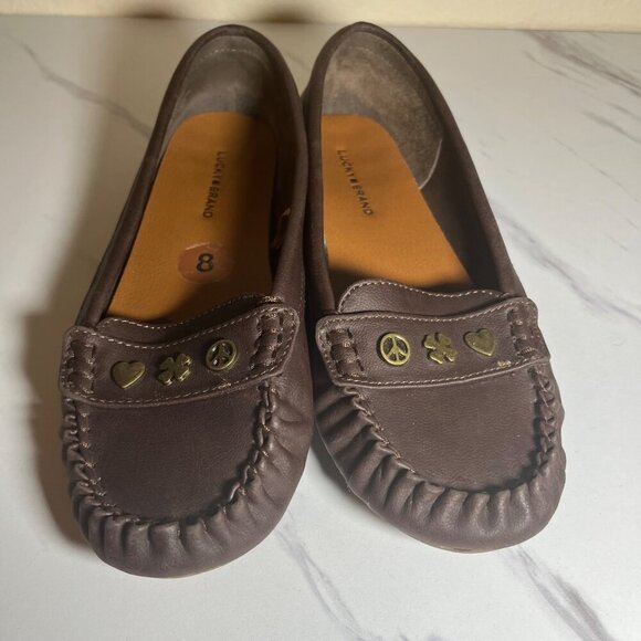 💥Last Chance 50% off Sale💥 Lucky Brand l Brown  Moccasin Style Loafers Size 8 - Picture 2 of 8